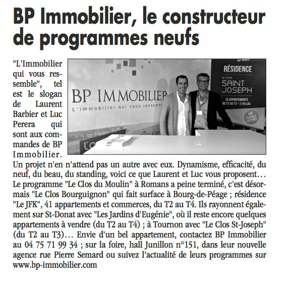 Article de presse Bp Immobilier