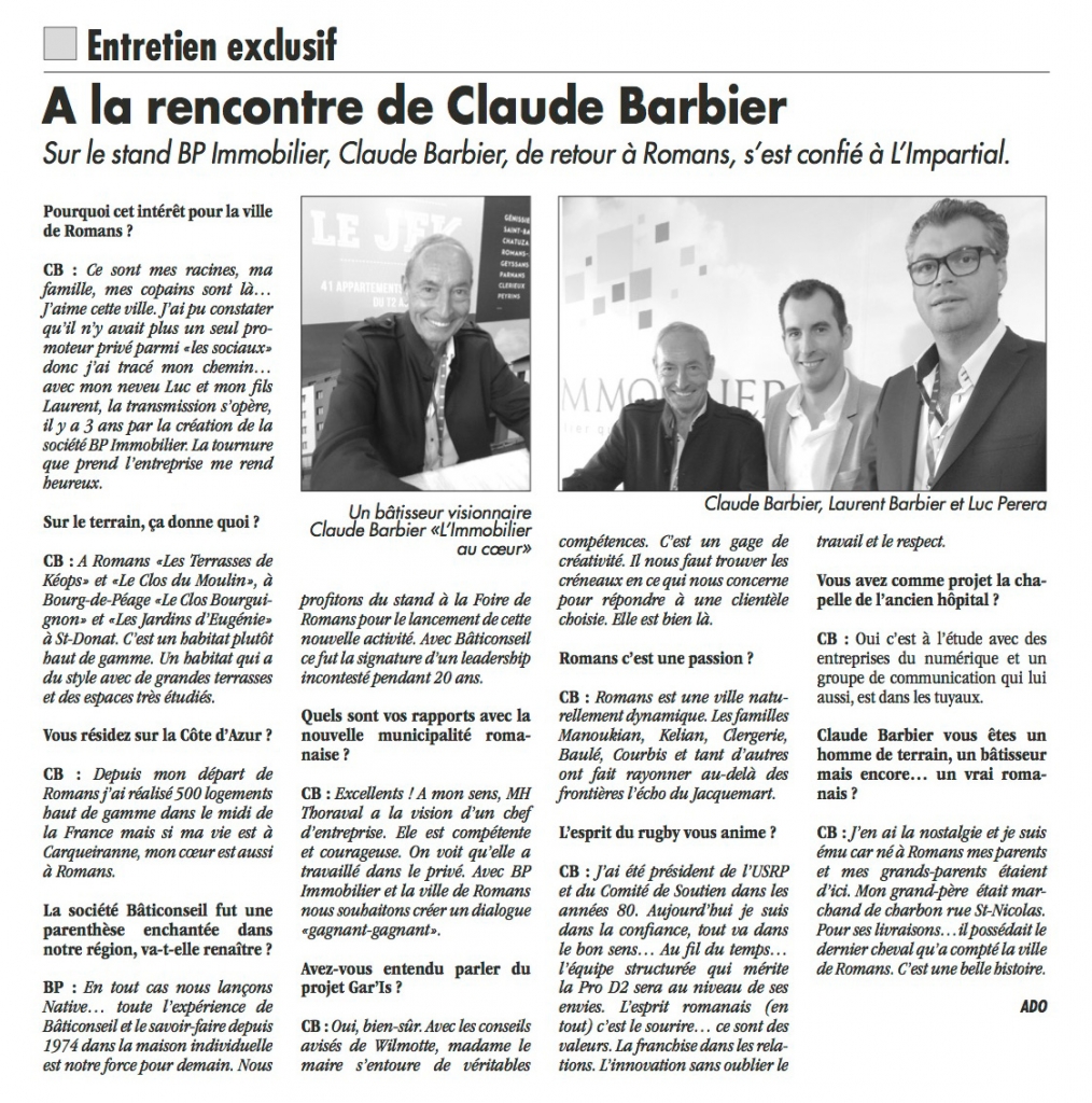 Article de presse BP Immobilier